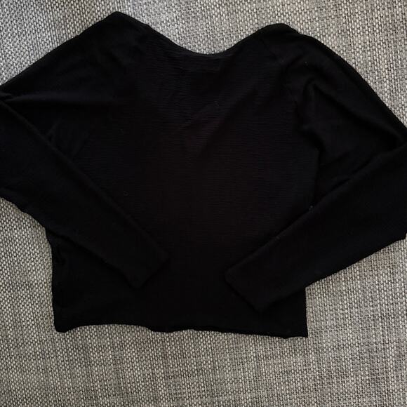 ANTHROPOLOGIE Slouchy Waffle Weave Lightweight V-neck Long Sleeve Sweater Top S - Picture 2 of 5